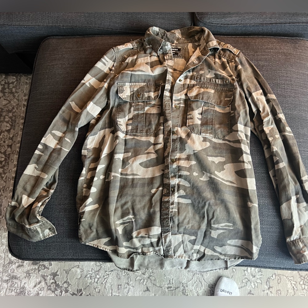 Silky Soft Twill Camo Boyfriend Shirt